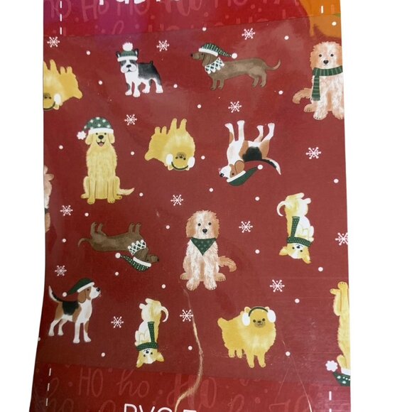 Christmas Holiday Dogs Peva Vinyl Tablecloth 52in x 70in Winter Wonder Lane - Picture 3 of 5